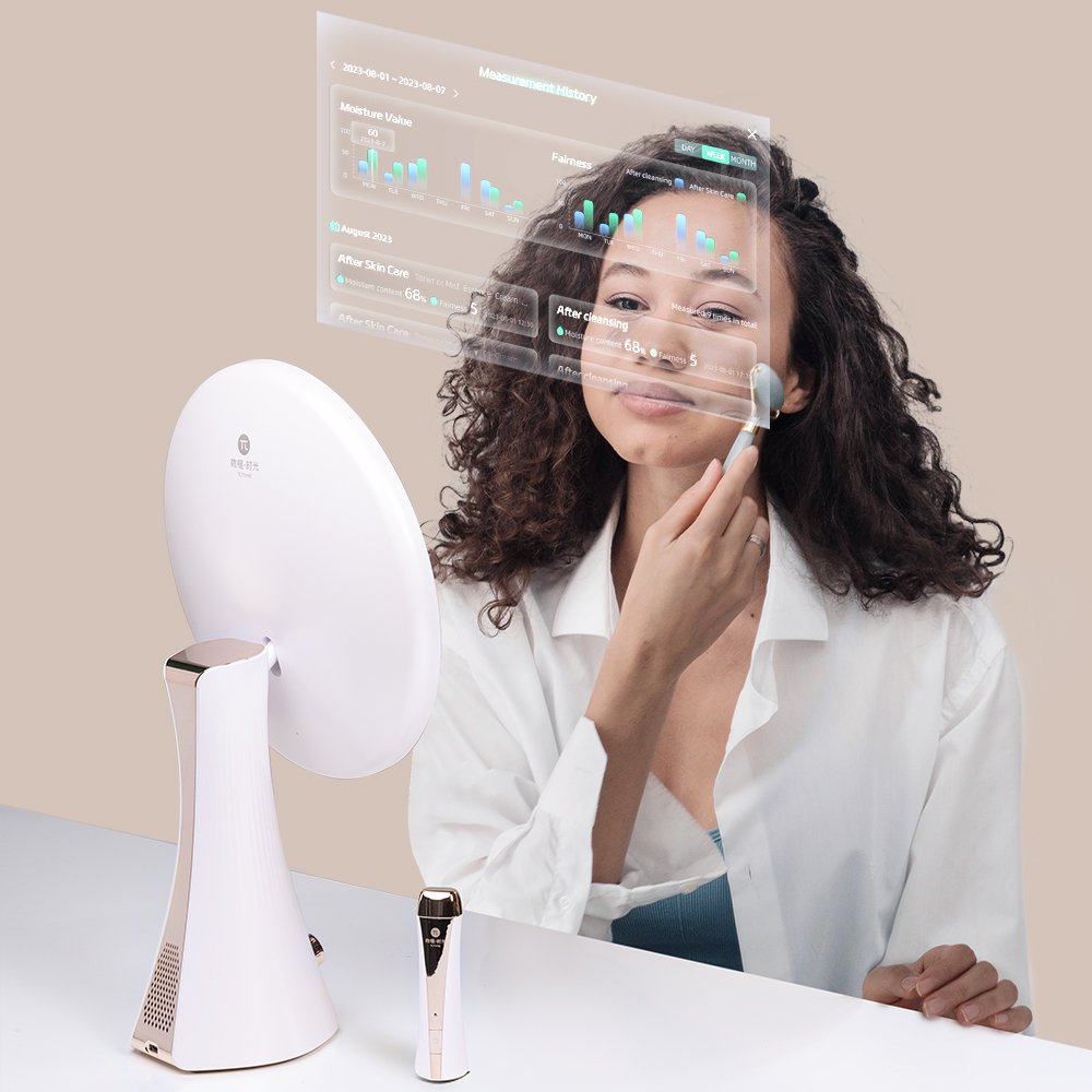Intelligenter Schönheitsspiegel mit Hautanalysator